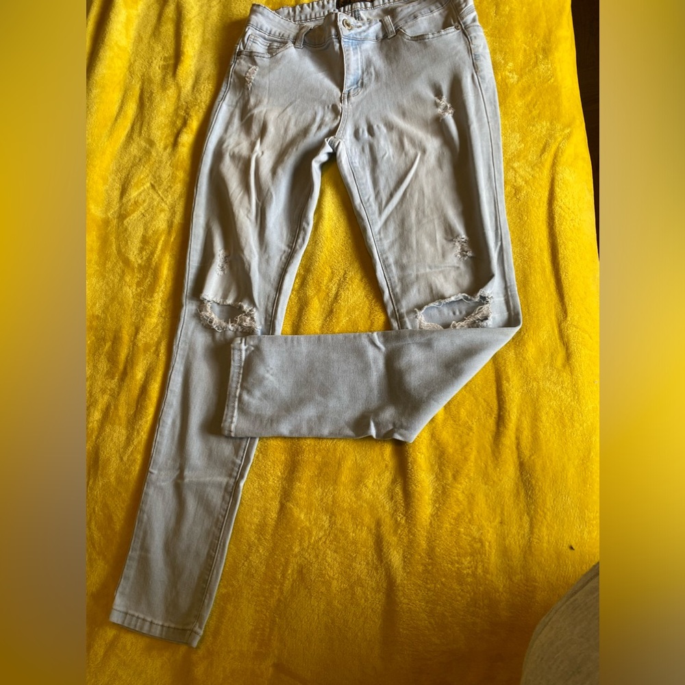 Wax Women Denim Jeans High Waisted Ankle Tight size 11 Pre owned great condition